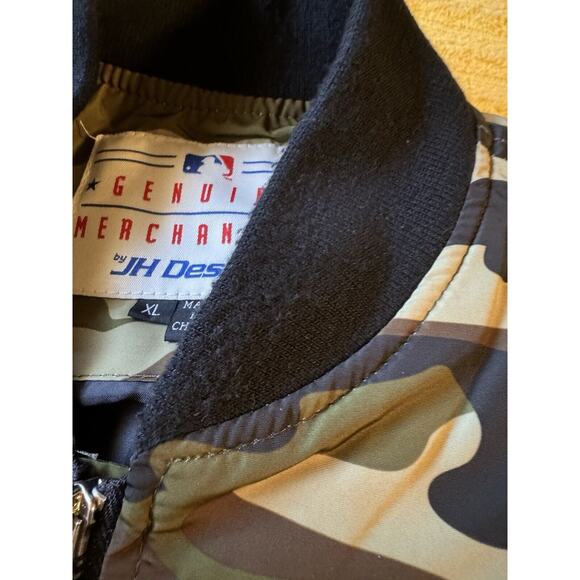 AUTHENTIC ALPHA INDUSTRIES Vintage LOS ANGELES DODGERS Camo BOMBER JACKET A4 - Picture 11 of 12